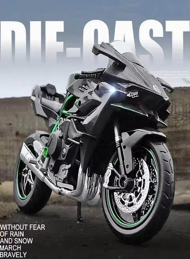 Bestie toys Classicmotorcycle Diecast 1/18 H2R Alloy Motorcycle Model Custom Diecast Model Motorcycle Best For Collection, Black - Image 4